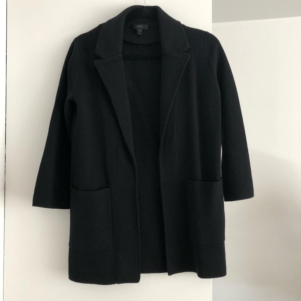 J.Crew black open front cardigan jacket xxs